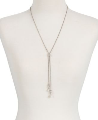 Pearl Stone Lariat Necklace 