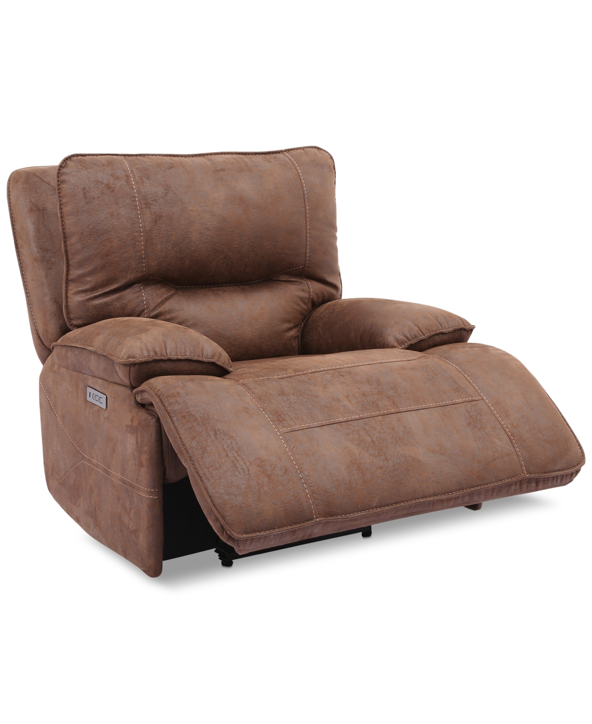 Closeout! Felyx Fabric Power Recliner With Power Headrest And Usb Power Outlet - Light Brown
