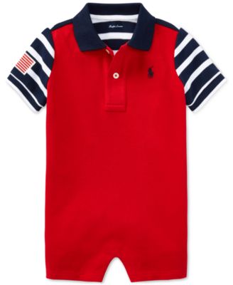 Ralph Lauren Baby Boys Romper In Light Blue
