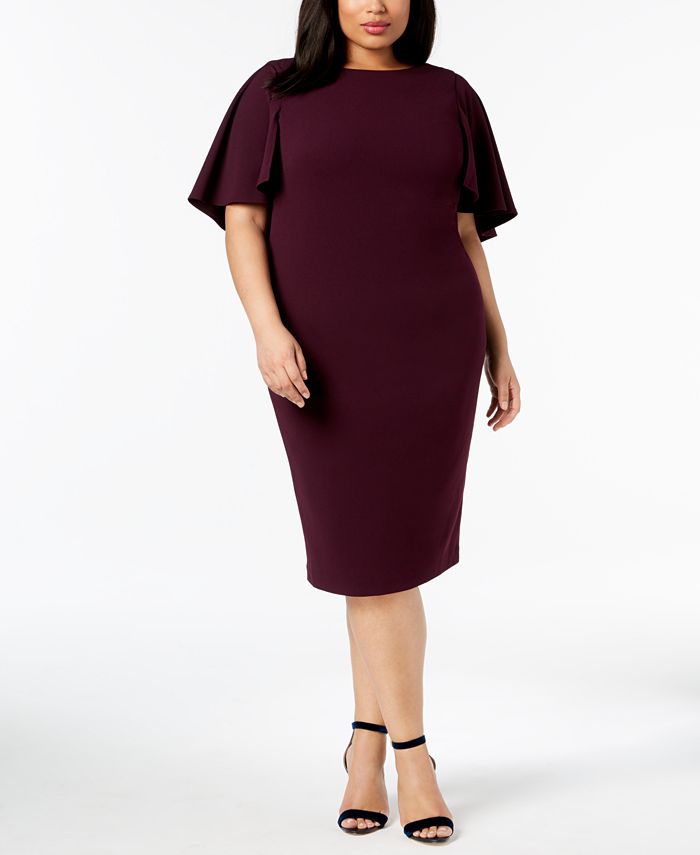 Calvin Klein Plus Size Capelet Sheath Dress Macys 3885