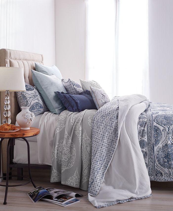 Peri Home Cotton Reversible Matelassé Medallion King Duvet Cover Macy's