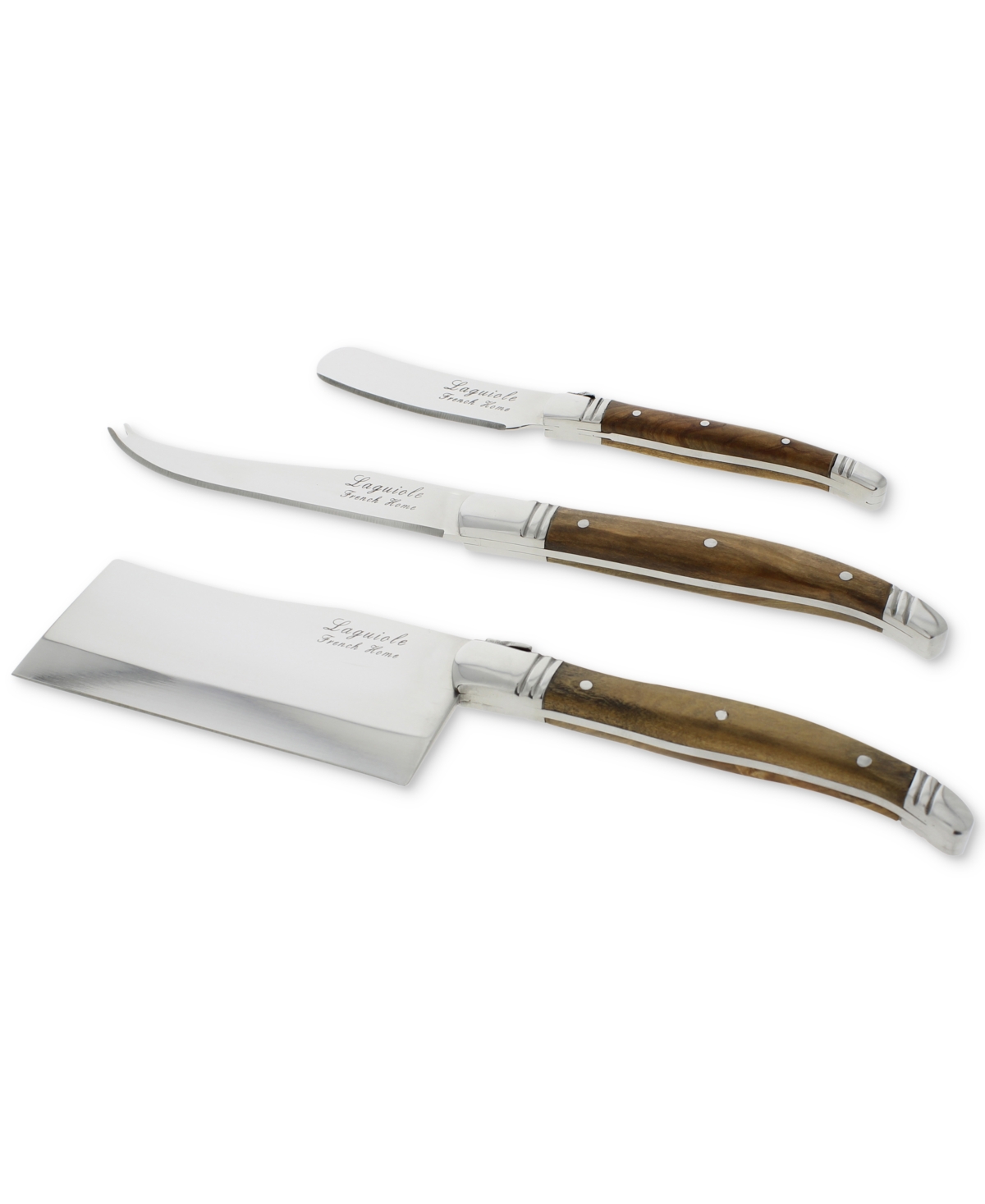 French Home Laguiole ConnoisseurCheese Knife Set, 3 Piece. - Olive Wood