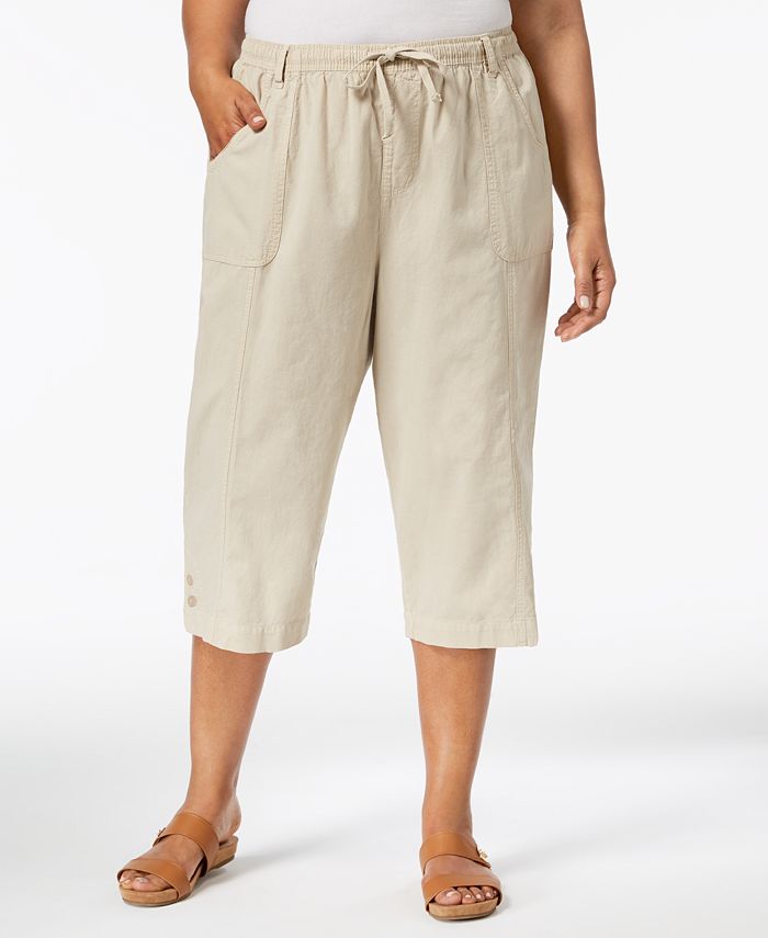karen scott cotton capri pants