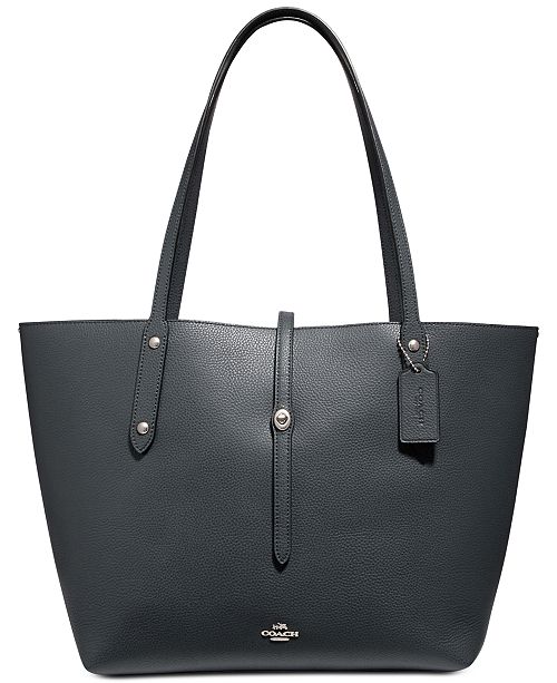 COACH Market Tote in Polished Pebble Leather & Reviews - Handbags & Accessories - Macy&#39;s