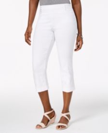 ladies white cropped pants