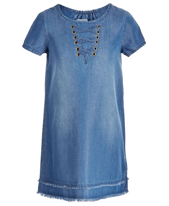 Epic Threads Toddler Girls Lace-Up Denim Dress Created for Macy's - Macy's