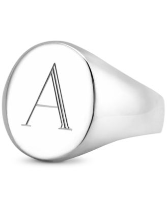 Sarah Chloe - Initial Signet Ring in Sterling Silver
