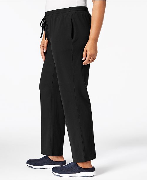 Karen Scott Plus Size Drawstring Waist Soft Pants, Created for Macy's ...