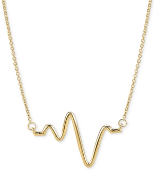 Shop Sarah Chloe Large Heartbeat Pendant Necklace, 16" + 2" Extender, Available In Sterling Silver Or 14k Gold Plated In Gold Over Silver