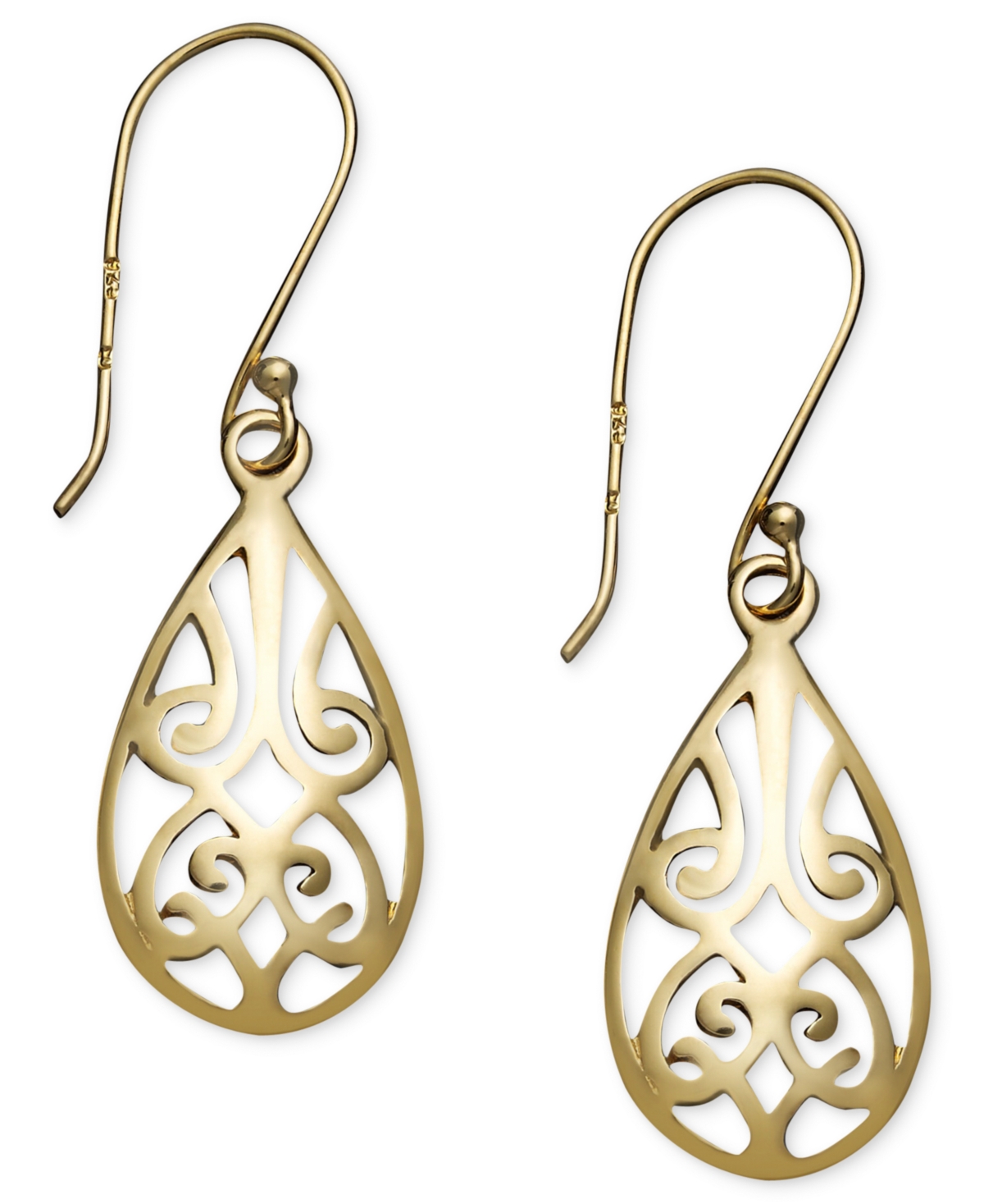 Giani Bernini Filigree Teardrop Earrings in 18k Gold over Sterling Silver and or Sterling Silver - Gold