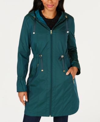 hooded rain coat