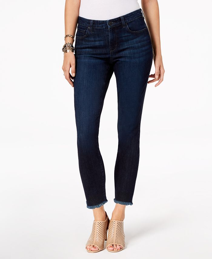 Style & Co Petite Frayed-Hem Skinny Ankle Jeans, Created for Macy's ...