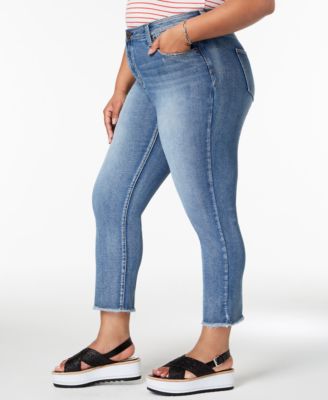 Seven7 Trendy Plus Size Raw Hem Straight-Leg Jeans