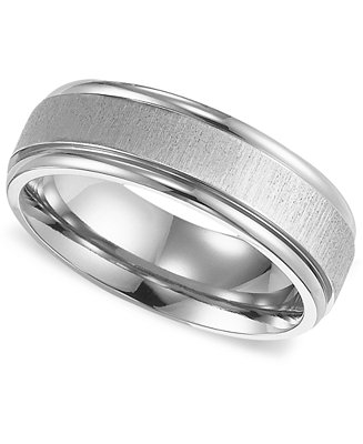 Triton Men's Titanium Ring, Comfort Fit Wedding Band - Macy's