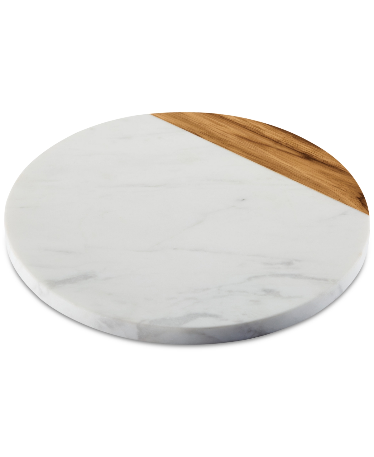 Anolon Pantryware White Marble & Teak Wood 10 Round Serving Board