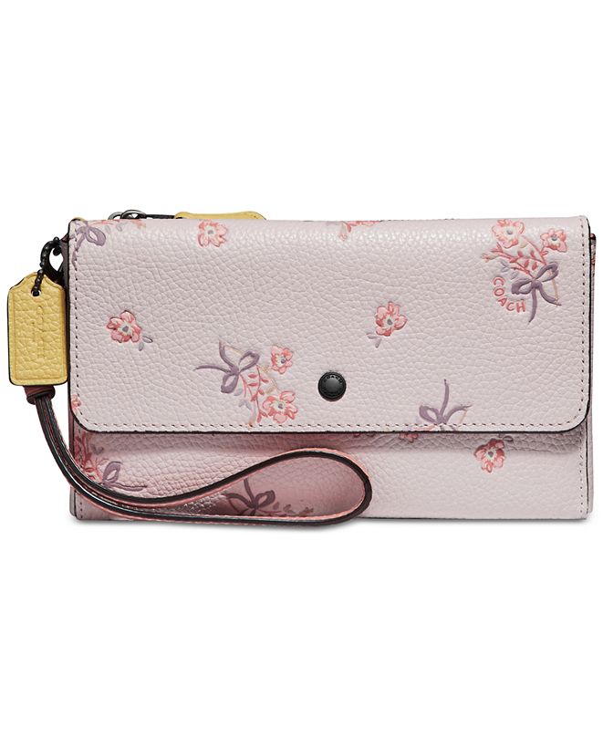 COACH Triple Zip Floral Bow Wristlet & Reviews - Handbags & Accessories - Macy&#39;s