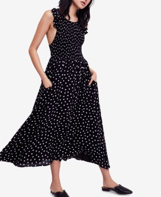 Free people polka store dot midi dress