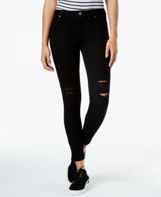 black ripped skinny jeans size 18
