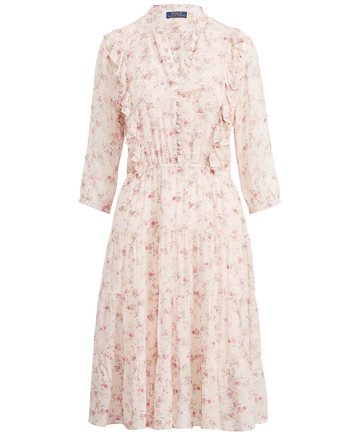 Polo Ralph Lauren Floral-Print Gauze Dress - Macy's