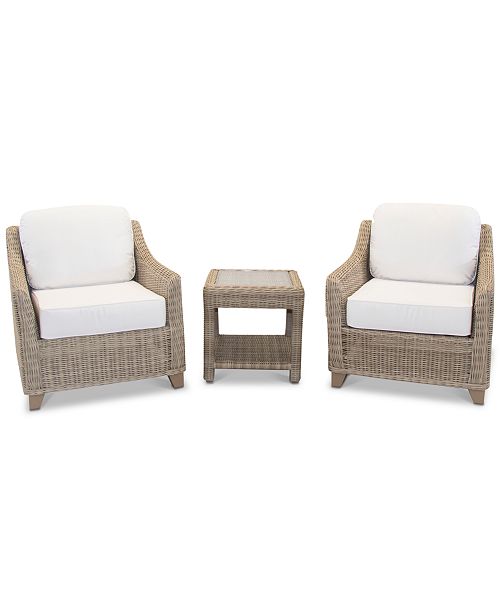 Willough Outdoor 3 Pc Set 2 Club Chairs 1 End Table Created For Macy S