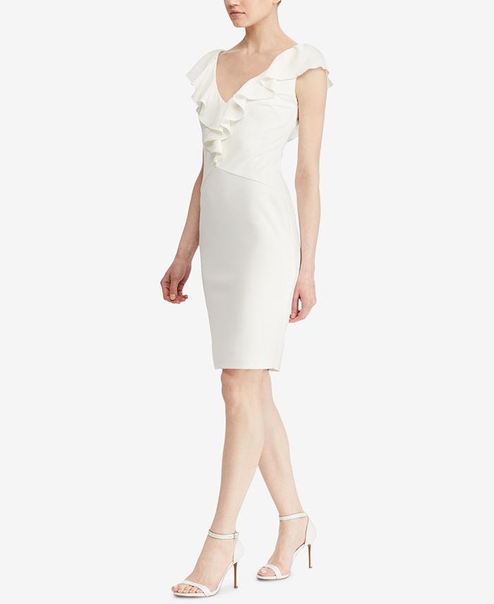 ralph lauren crepe sleeveless gown