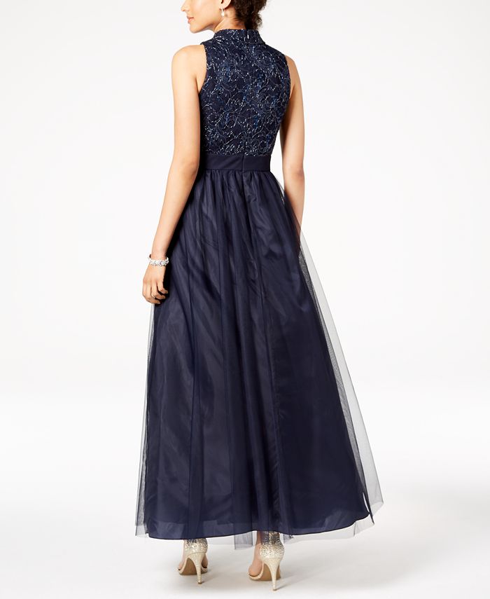 Jessica Howard Sequined Lace & Tulle Gown - Macy's