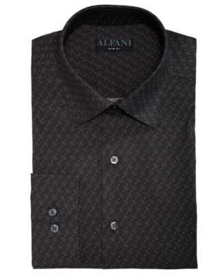 Alfani - Men's Alfa Tech Cube Dot Print Regular Fit Dress Shirt, Created for Macy's