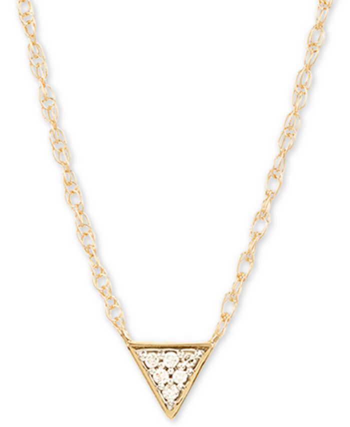 Elsie May Diamond Accent Triangle Pendant Necklace in 14k Gold, 15