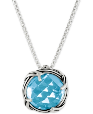 Peter Thomas Roth Blue Topaz Adjustable Pendant Necklace (5 Ct. T.w.) In Sterling Silver
