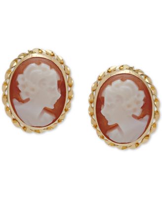 Macy's - Cameo Stud Earrings in 10k Gold