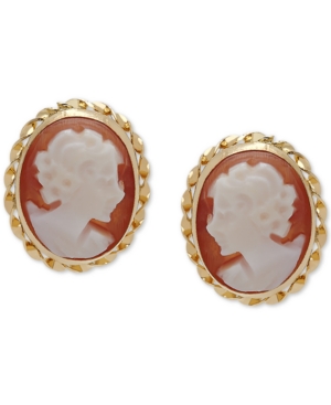 image of Cameo Stud Earrings in 10k Gold