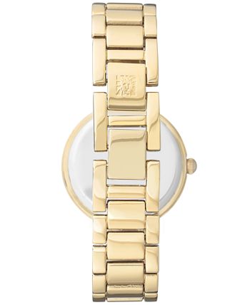 Anne Klein Women's Diamond-Accent Gold-Tone Bracelet Watch 32mm - Macy's