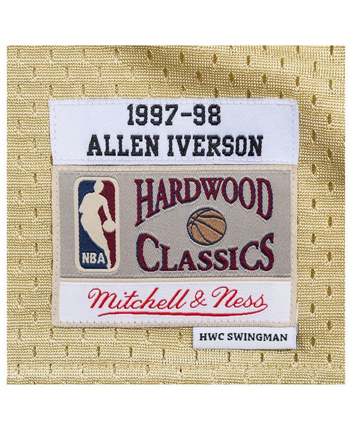 Allen Iverson 3 Philadelphia 76ers 1997 Mitchell & Ness Gold Swingman Jersey  