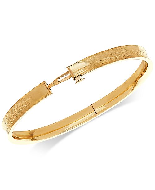 Macy's Patterned Bangle Bracelet in 10k Gold & Reviews - Bracelets ...