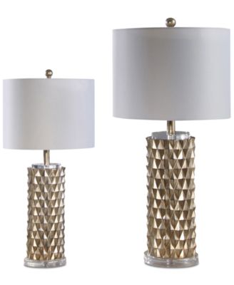 gold and silver table lamps