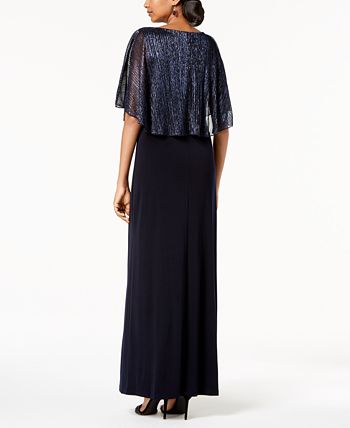Connected Metallic-Capelet Gown & Reviews - Dresses - Women - Macy's