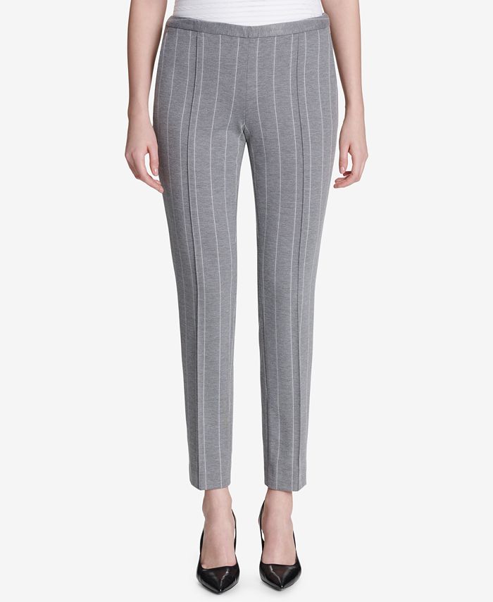 Calvin Klein Women's Square Print Ankle Pants Gray Size 10