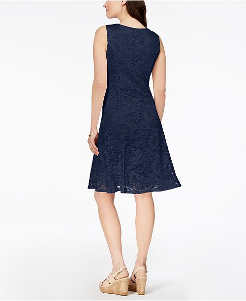 JM Collection Floral-Lace A-Line Dress, Created for Macy's - Dresses ...