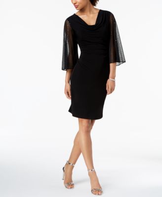 Connected - Cowl-Neck Statement-Sleeve Dress