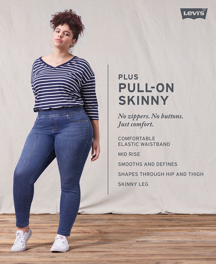 Levi's Trendy Plus Size Pull-On Jeggings & Reviews - Jeans - Plus Sizes -  Macy's