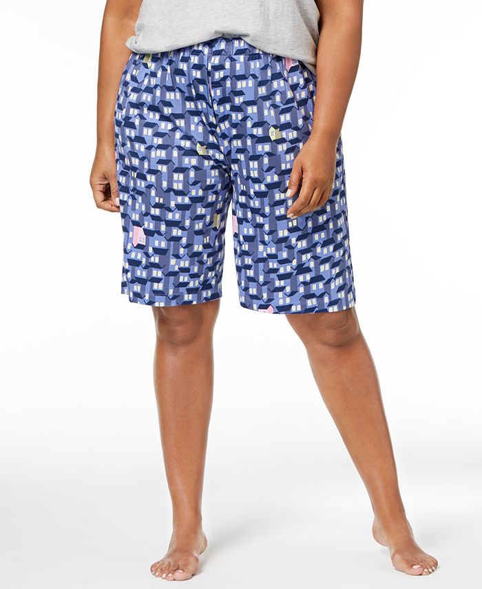 Hue Plus Size HousePrint Bermuda Pajama Shorts Macy's