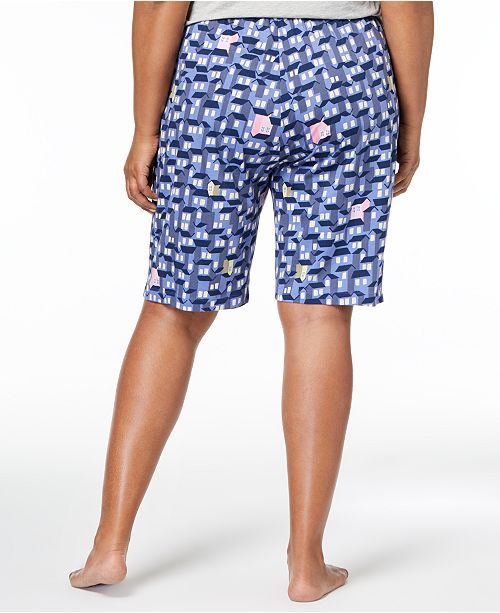 Hue Plus Size House Print Bermuda Pajama Shorts And Reviews Bras Panties And Lingerie Women