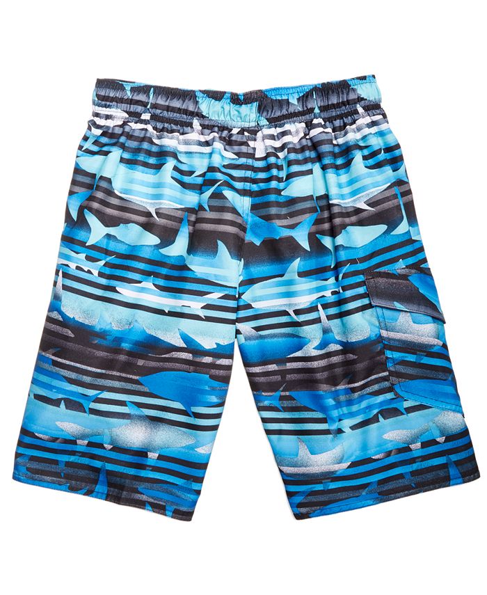 Laguna Big Boys Shark-Print Swim Trunks & Reviews - Swimwear - Kids ...