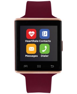 iTouch Unisex Air 2 Merlot Silicone Strap Bluetooth Smart Watch 41mm Macy s