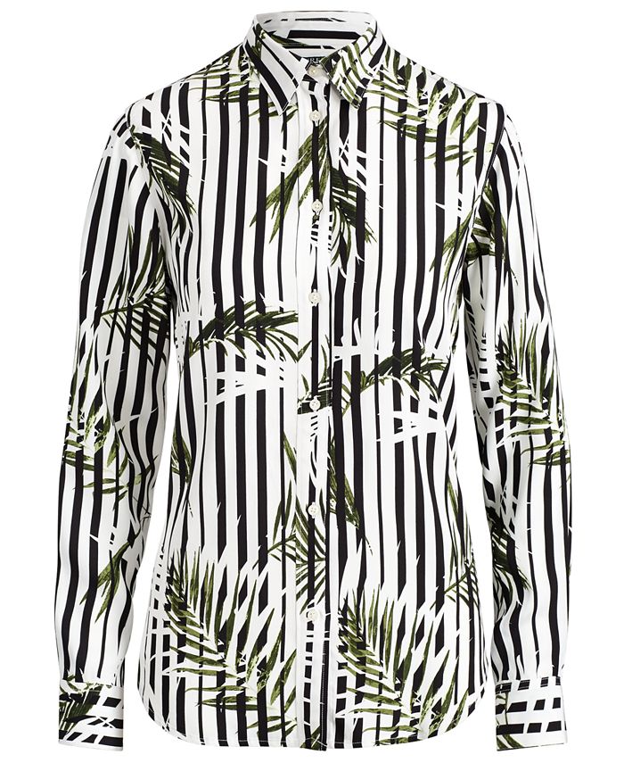 Lauren Ralph Lauren Printed Twill Shirt & Reviews - Tops - Women - Macy's