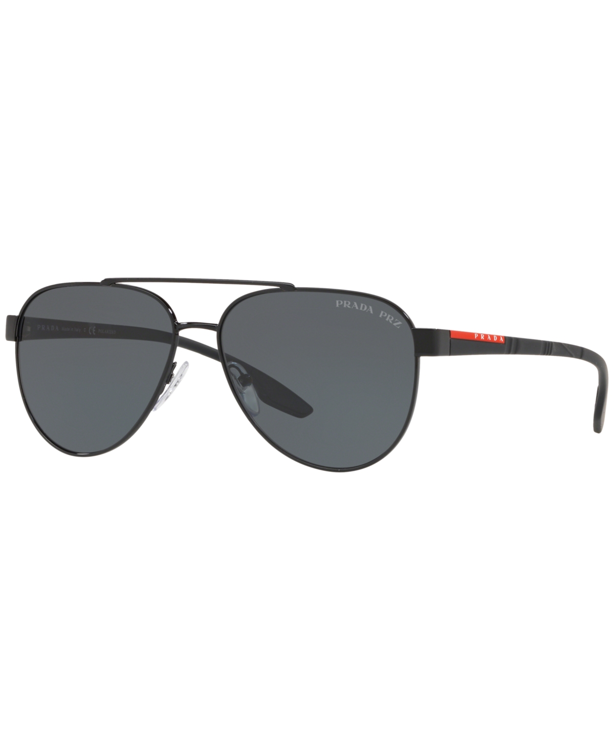 Prada Men's Polarized Sunglasses, Ps 54ts 58 In Black,polar Grey
