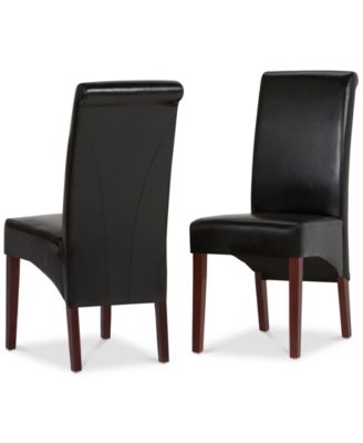 Easton Set of 2 Faux Leather Deluxe Parson Chairs