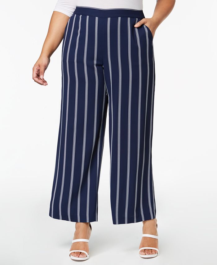 Charter Club Plus Size Striped Cropped Pants, Created for Macy's - Macy's