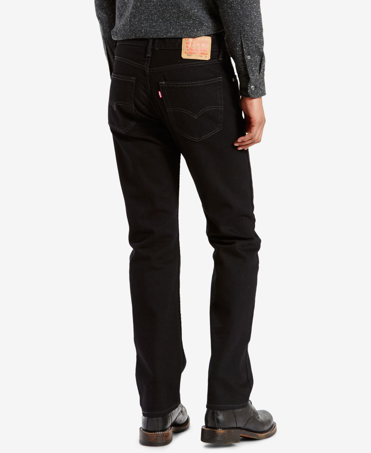 Мужские джинсы Levi's 505™ Non-Stretch Regular Fit, цвет: Чёрный — фото 4