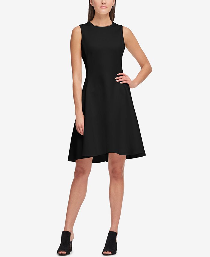 DKNY Sleeveless Scuba Fit & Flare Dress, Created for Macy's Macy's